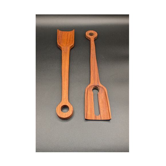 Mid Century Teak Wood Serving Set - Picture 2 of 5